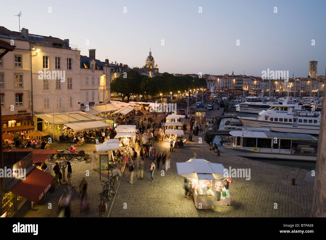 The old harbour; Dusk, La Rochelle; Charente-Maritime; France Stock Photo