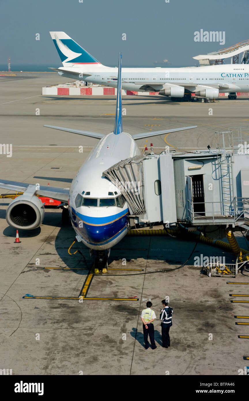 Hong kong international airport chek lap kok china hi-res stock