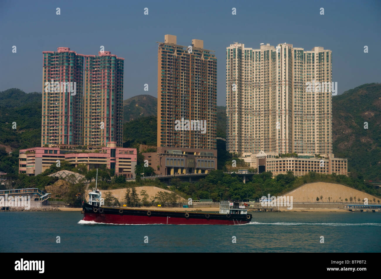 Asia, China, Hong Kong, Housing Tower Blocks Architecture Stock Photo