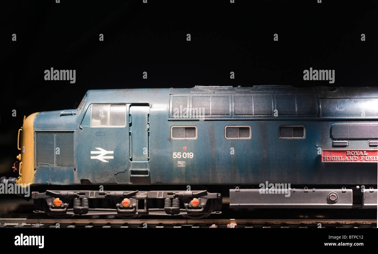 Class 55 Deltic Diesel Locomotive in weathered condition Stock Photo ...