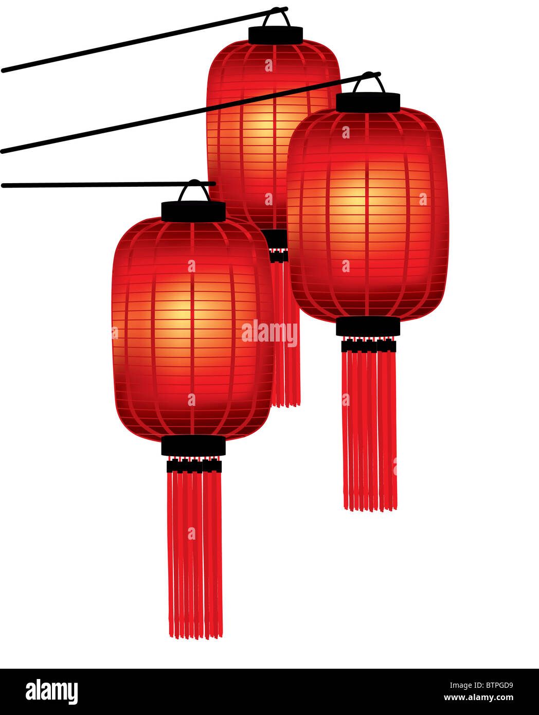 Traditional Chinese red lanterns on white background Stock Photo Alamy