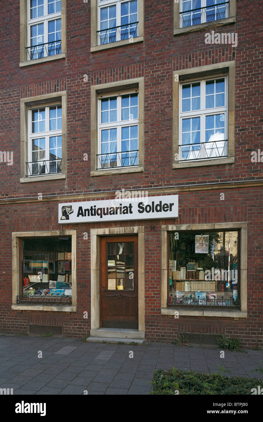 Antiquariat Solder bekannt als Drehort der ZDF-Fernsehserie Wilsberg, Muenster, Westfalen, Nordrhein-Westfalen Stock Photo