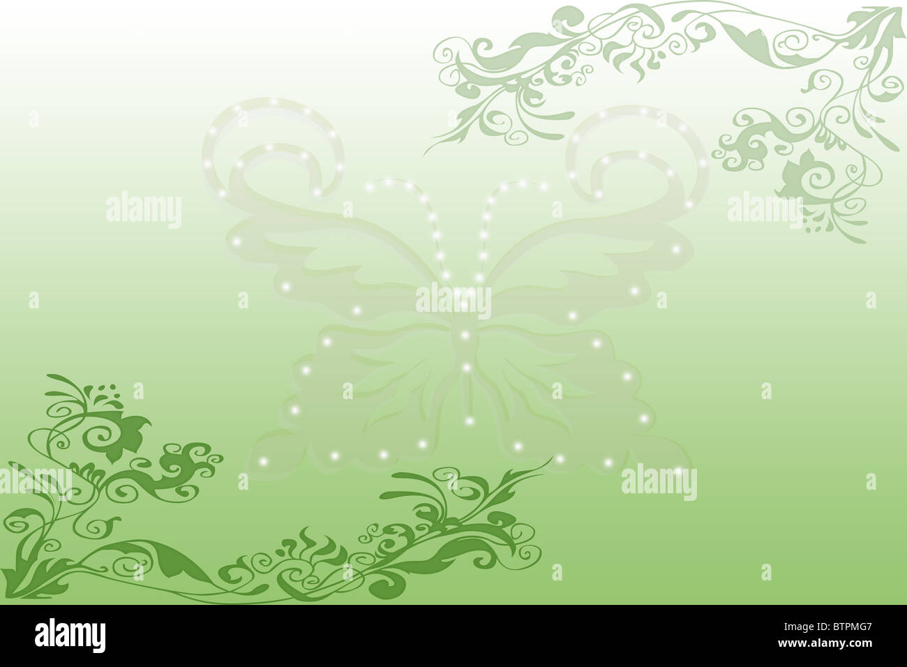 Beautiful abstract background - Spring Green and butterfly Stock Photo ...