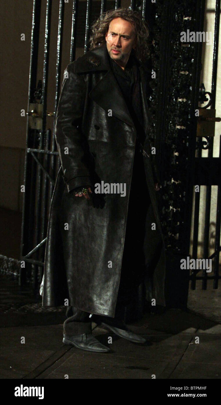 Nicolas Cage On the Set of THE SORCERER'S APPRENTICE Stock Photo Alamy