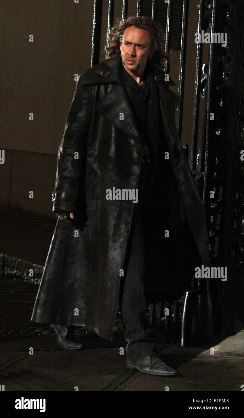 Nicolas Cage On the Set of THE SORCERER'S APPRENTICE Stock Photo Alamy
