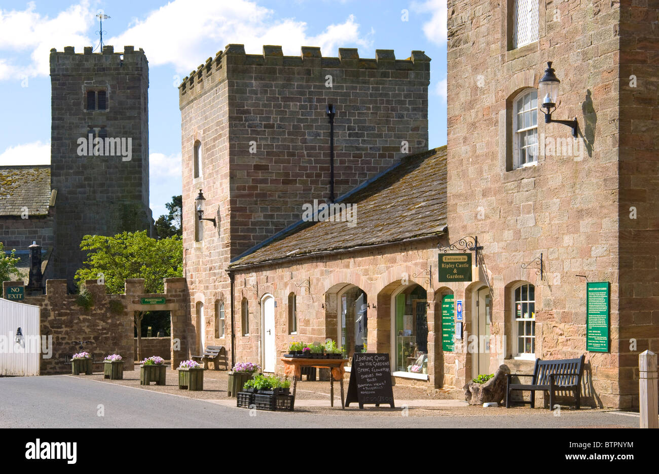 England, North Yorkshire, Ripley castle entrance Stock Photo