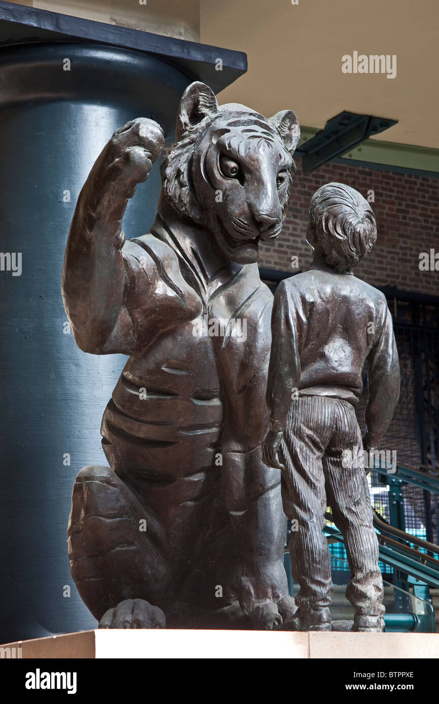 London, Wapping The Boy and the Tiger sculpture at Tobacco Dock October 2010 Stock Photo Alamy