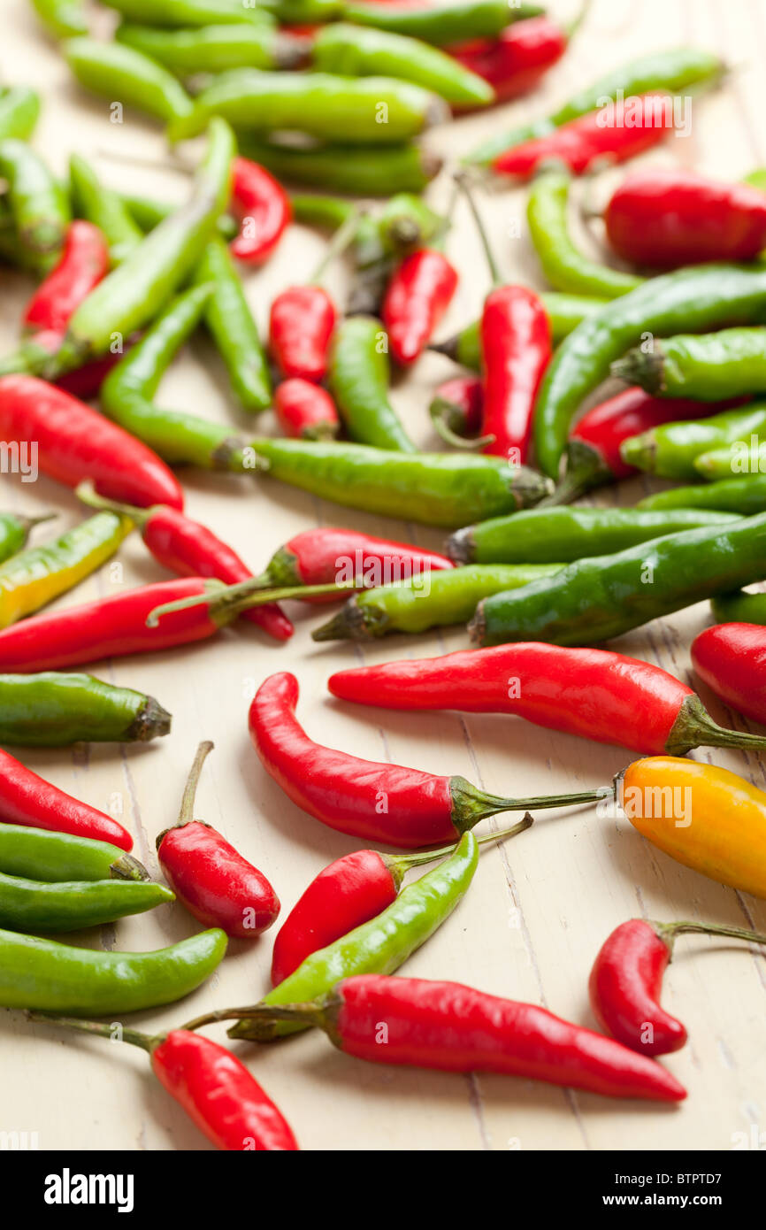 red and green hot peppers Stock Photo - Alamy