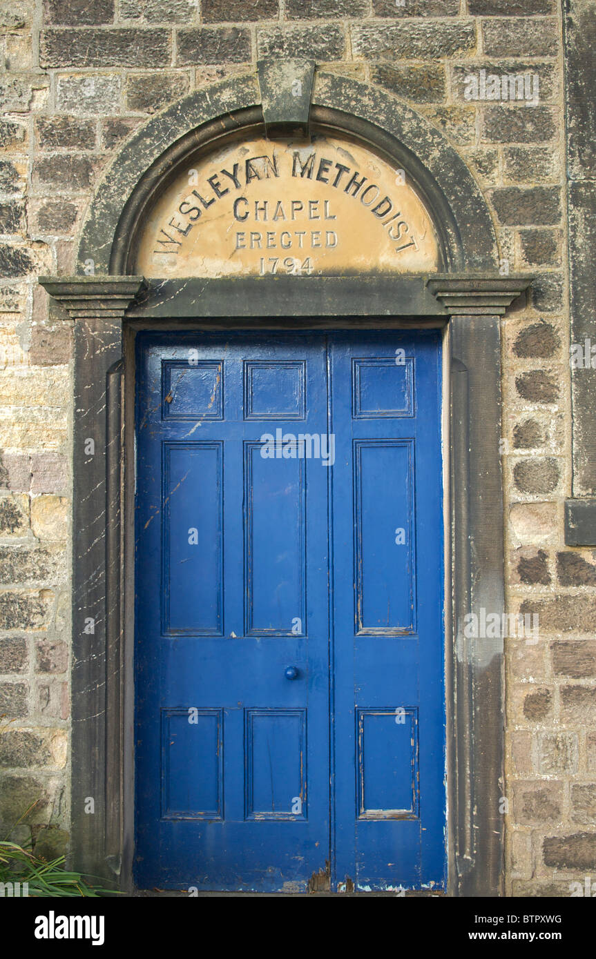 Detail of abandoned Wesleyan chapel in Hoghton Bottoms,Lancashire Stock Photo