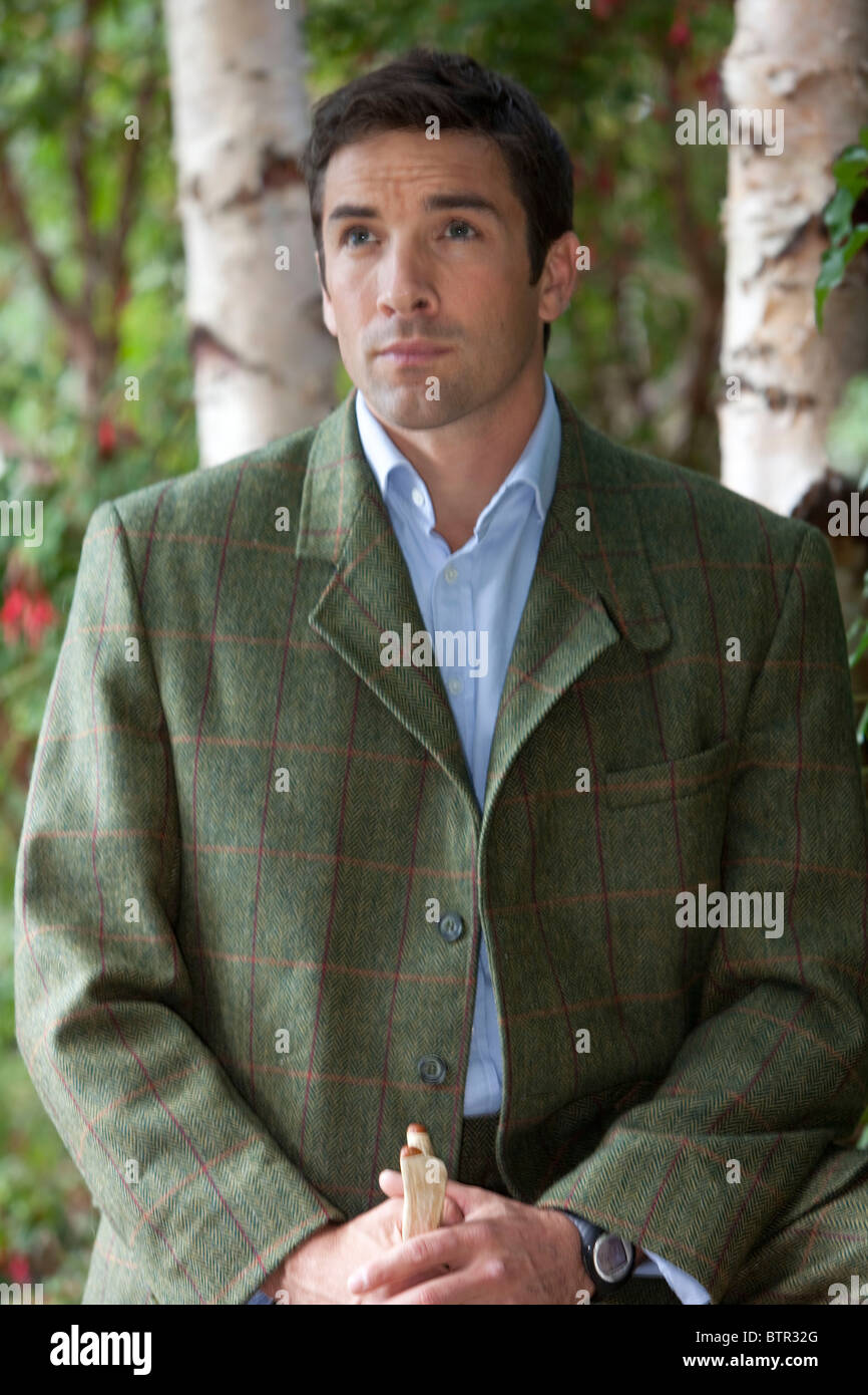 man in tweed suit , country style Stock Photo