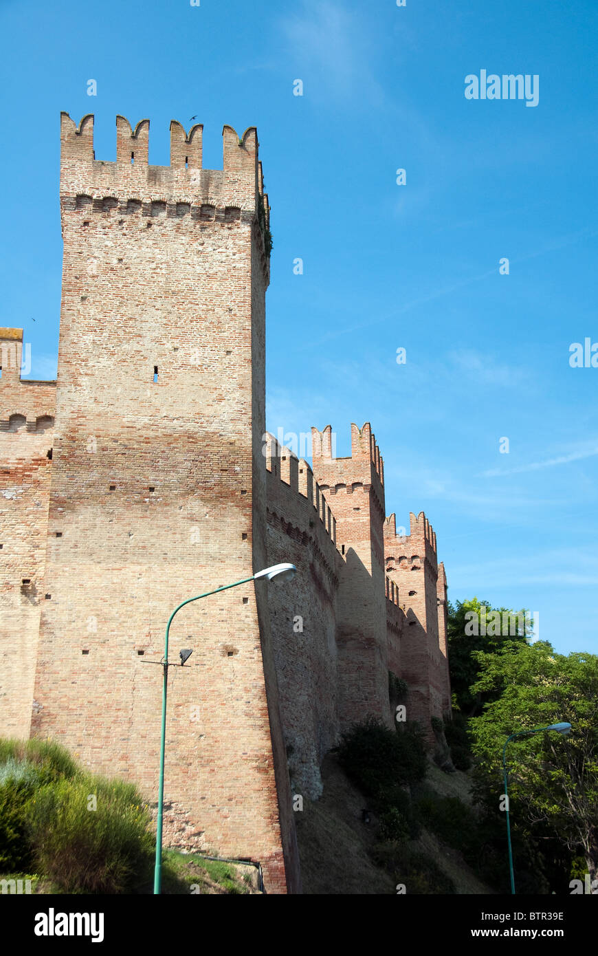 Walls of Gradara Castle, Pesaro Urbino Province, Le Marche Stock Photo