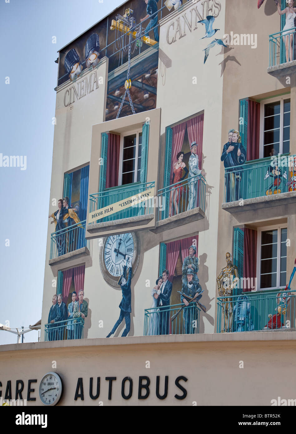 Bus station murals Cannes France Stock Photo Alamy
