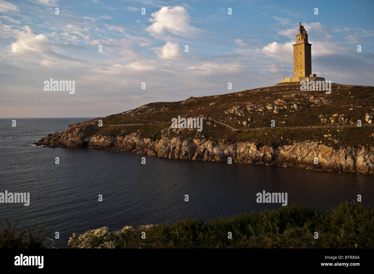 the hercules tower, former roman lighthouse in la Coruña Stock Photo