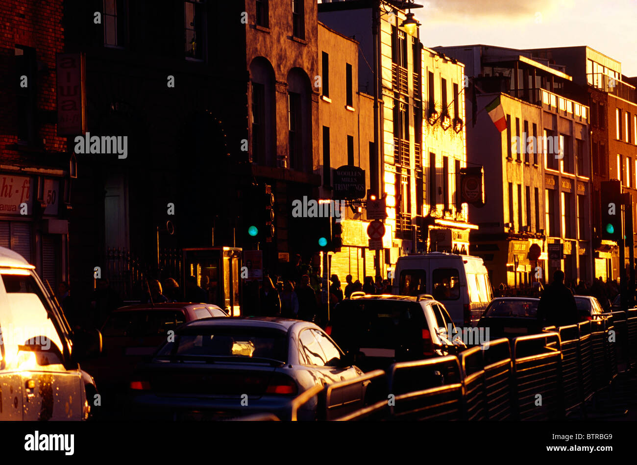 Dublin City Centre, Dublin, Co Dublin, Ireland; Traffic Stock Photo Alamy
