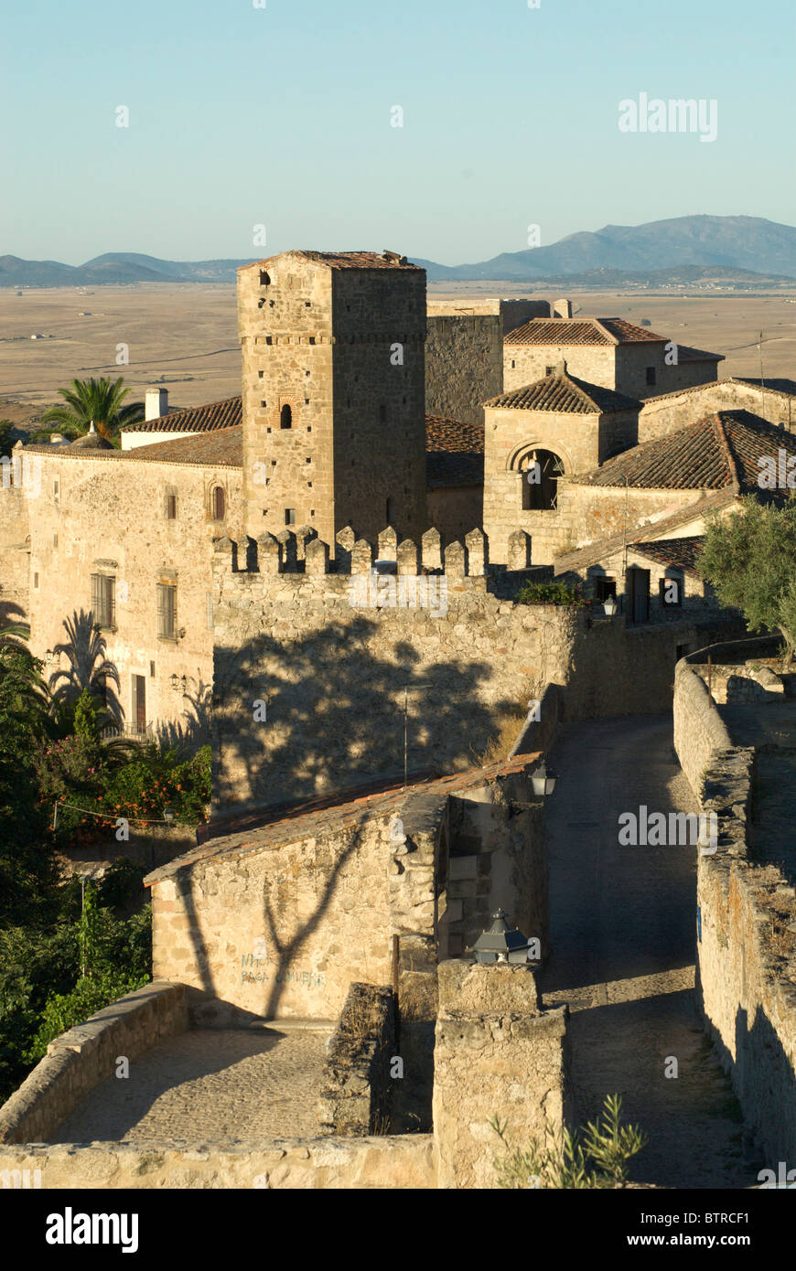 Spain, Trujillo, View of castle Stock Photo