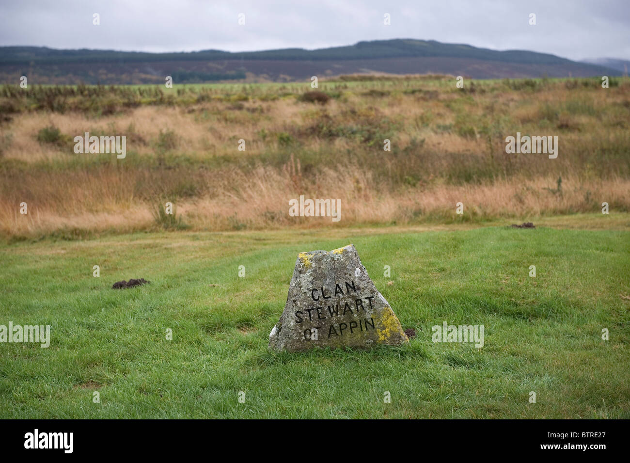 The Culloden Battlefield near Inverness, Scotland where on 16 April 1746 Bonnie Prince Charlie and the Jacobite cause was defea Stock Photo