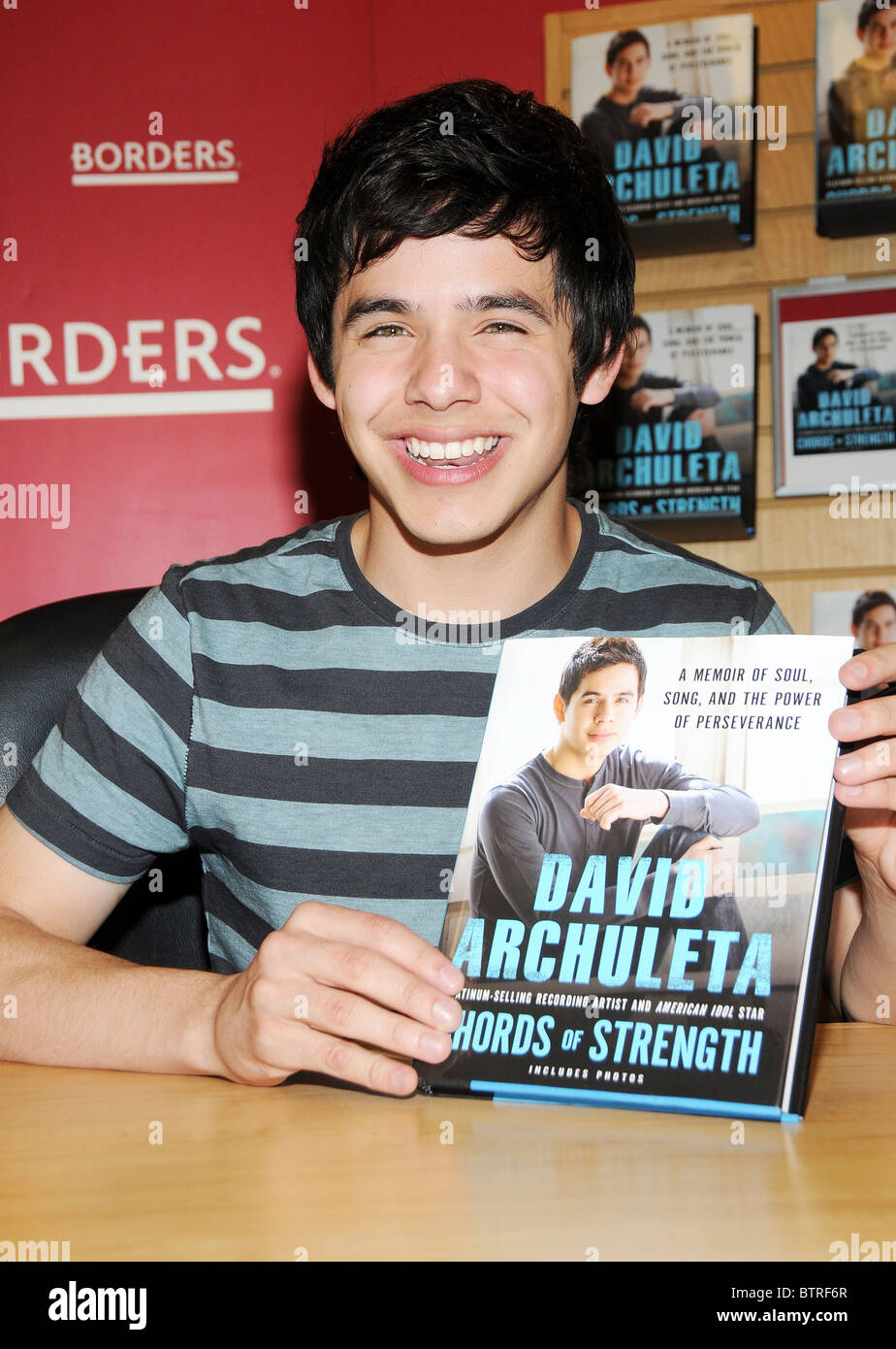David Archuleta Signs Copies Of Chords Of Strength Stock Photo