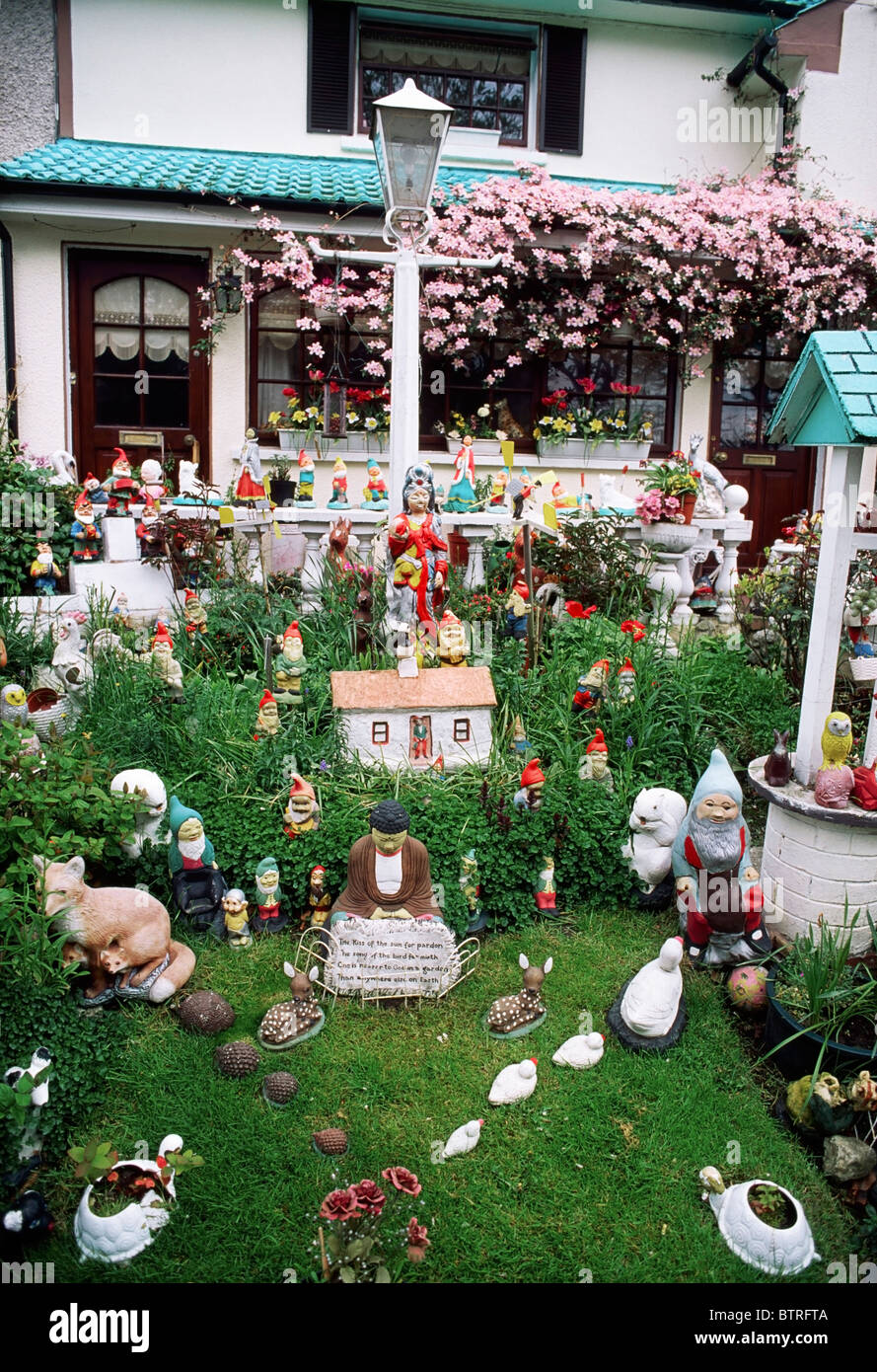 Dublin, Ireland; Eccentric Garden With Gnomes Stock Photo Alamy