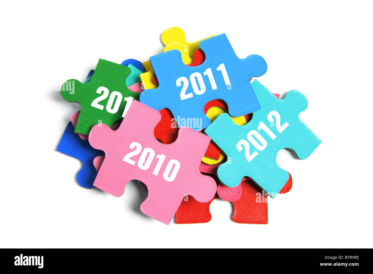 Jigsaw Puzzle Pieces with Years Stock Photo Alamy