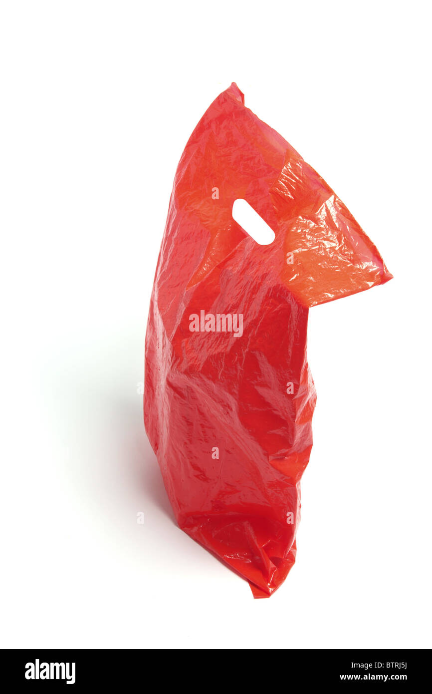 Red Plastic Bag Stock Photo Alamy