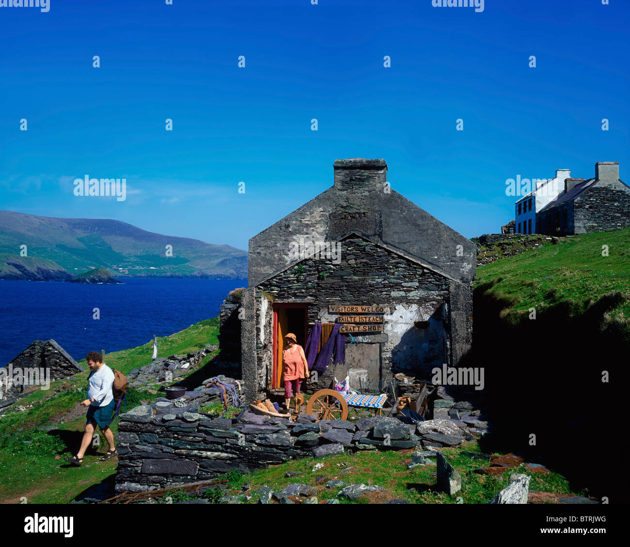 Blaskets Islands, Dingle Peninsula, Co Kerry, Ireland; Craft Shop Stock Photo