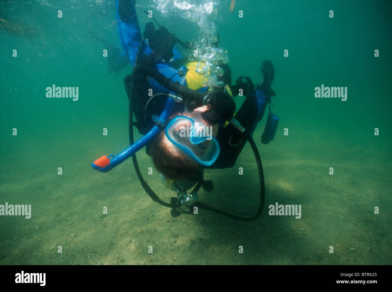 Nine year old scuba diving. Plum Cove Gloucester, Massachusetts