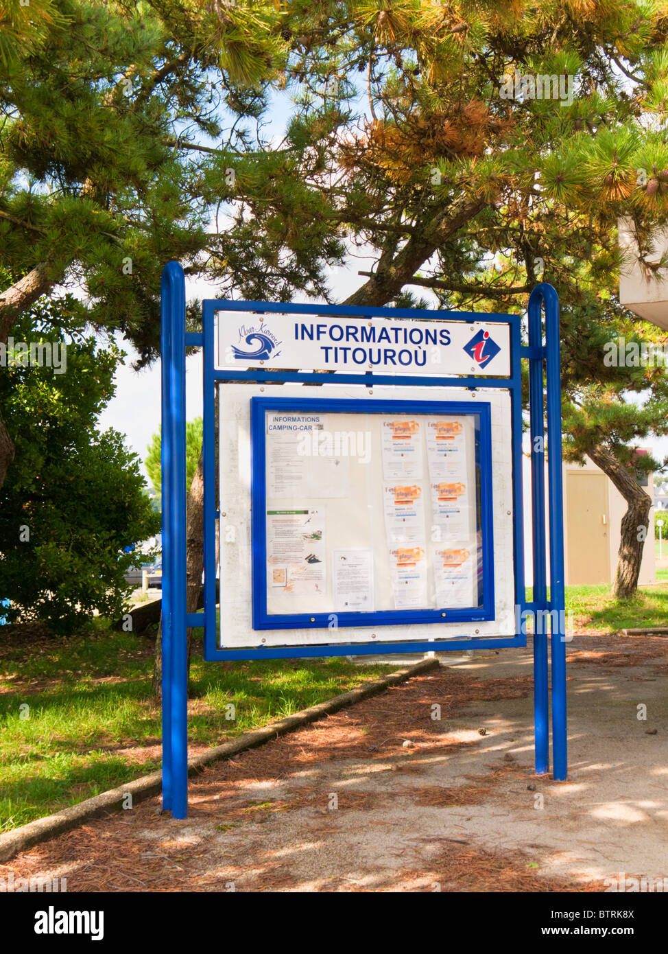 Tourist Information notice board, Brittany, France Europe Stock Photo