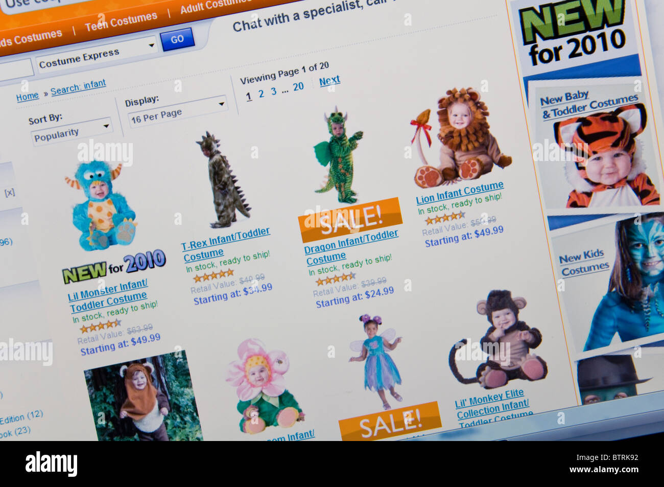 Halloween costume store website online Stock Photo Alamy