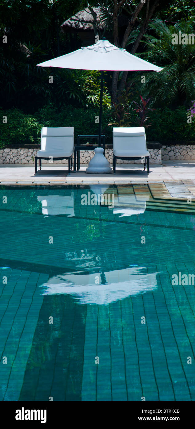 Swimming pool at the Melia Bali Hotel, Nusa Dua Bali Indonesia Stock Photo