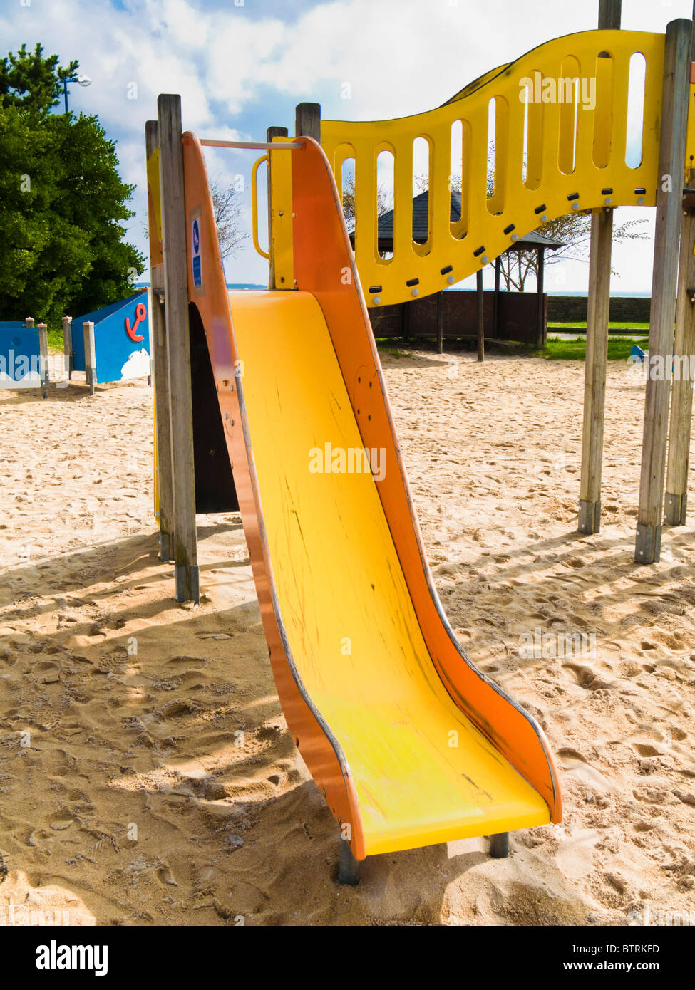 Slide in children's playground Stock Photo