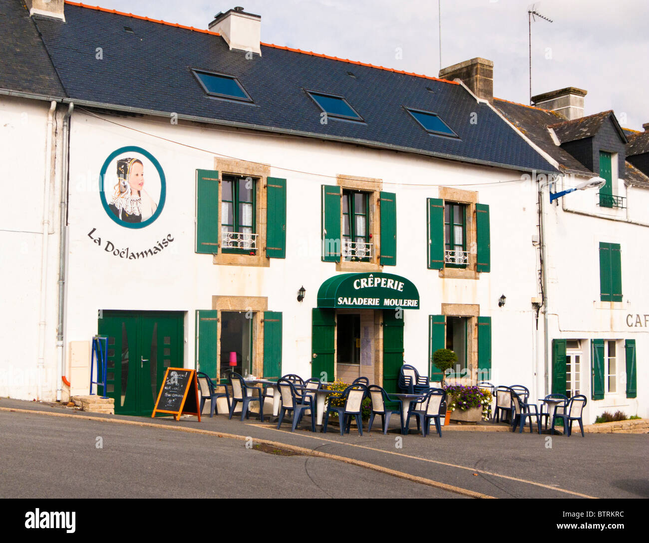 Creperie, Doelan, Finistere, Brittany, France, Europe Stock Photo