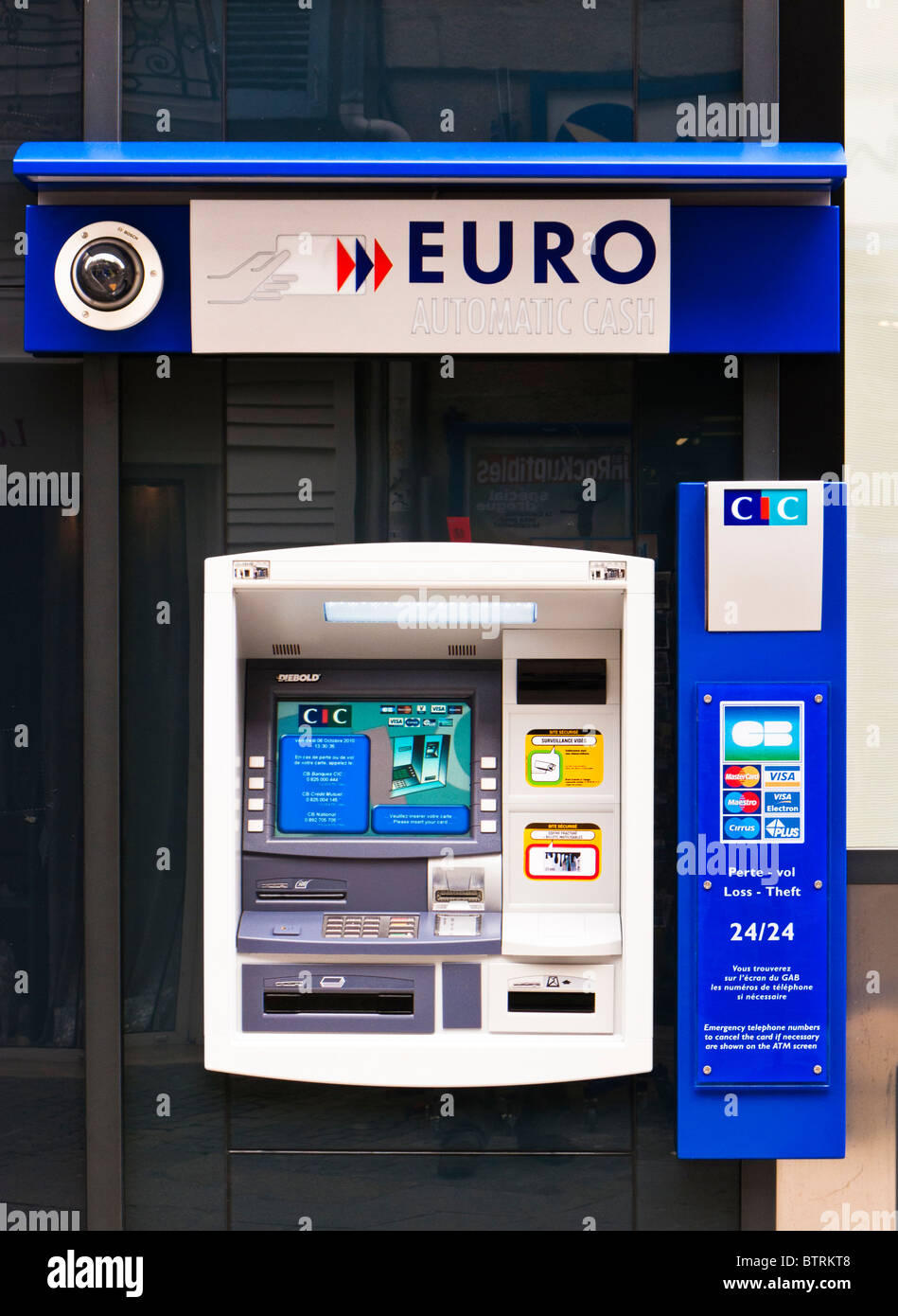 ATM Euro Cash Machine France Europe Stock Photo - Alamy