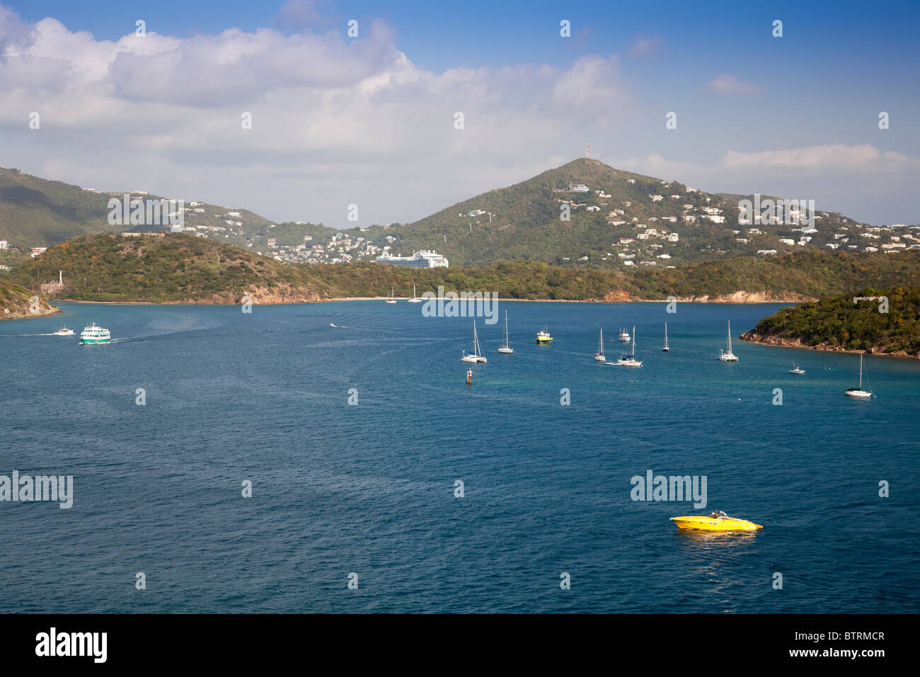 Harbor entering St. Thomas Virgin Islands in the Caribbean Stock Photo