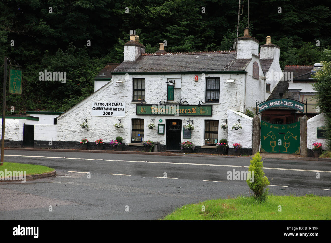 The Trout & Tipple public house near Tavistock in Devon Stock Photo Alamy