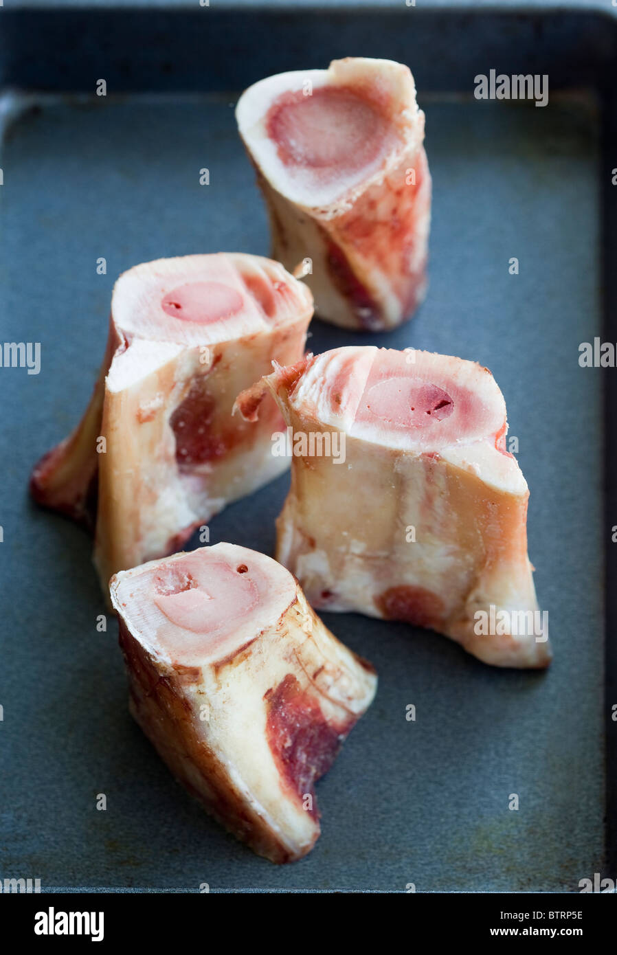 Raw Marrow Bones ready for roasting Stock Photo Alamy