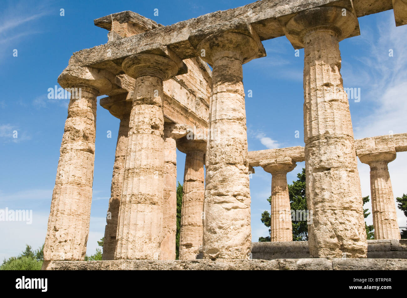 The Basilica or Temple of Hera, Paestum, Italy Stock Photo Alamy