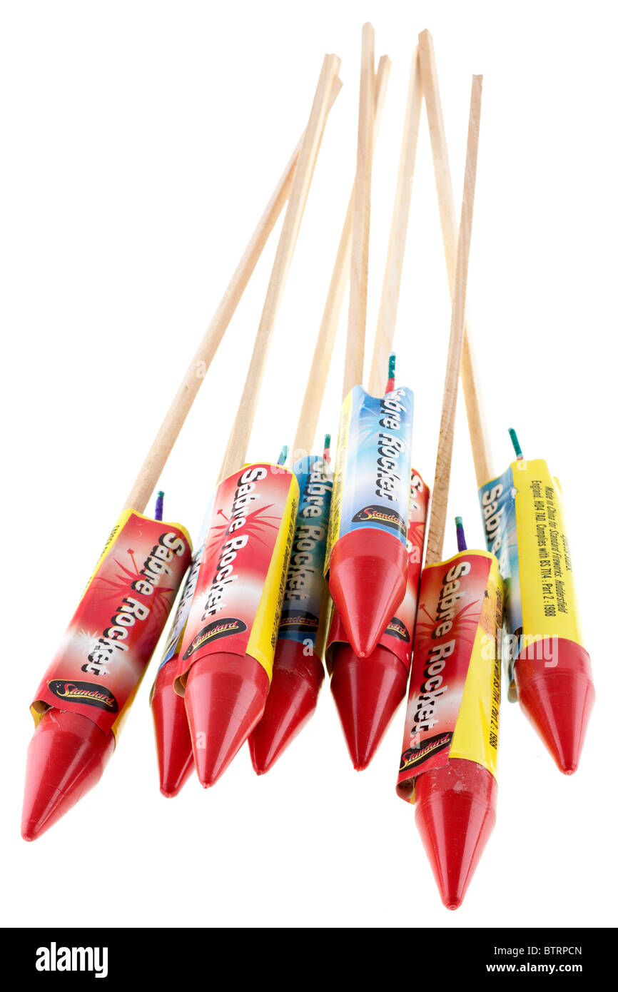 Pile of fireworks rockets Stock Photo