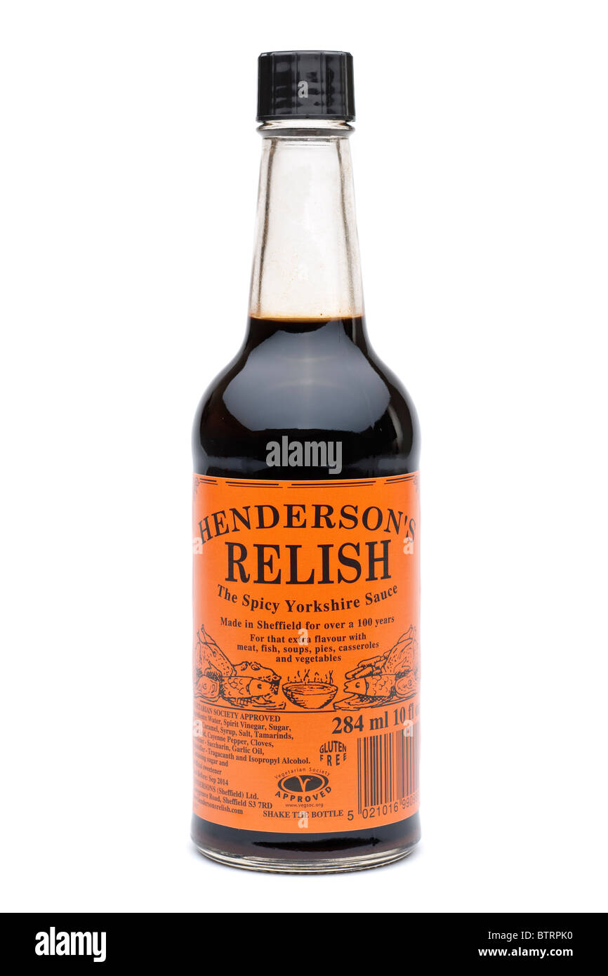 284m ml bottle of Henderson's Relish Stock Photo