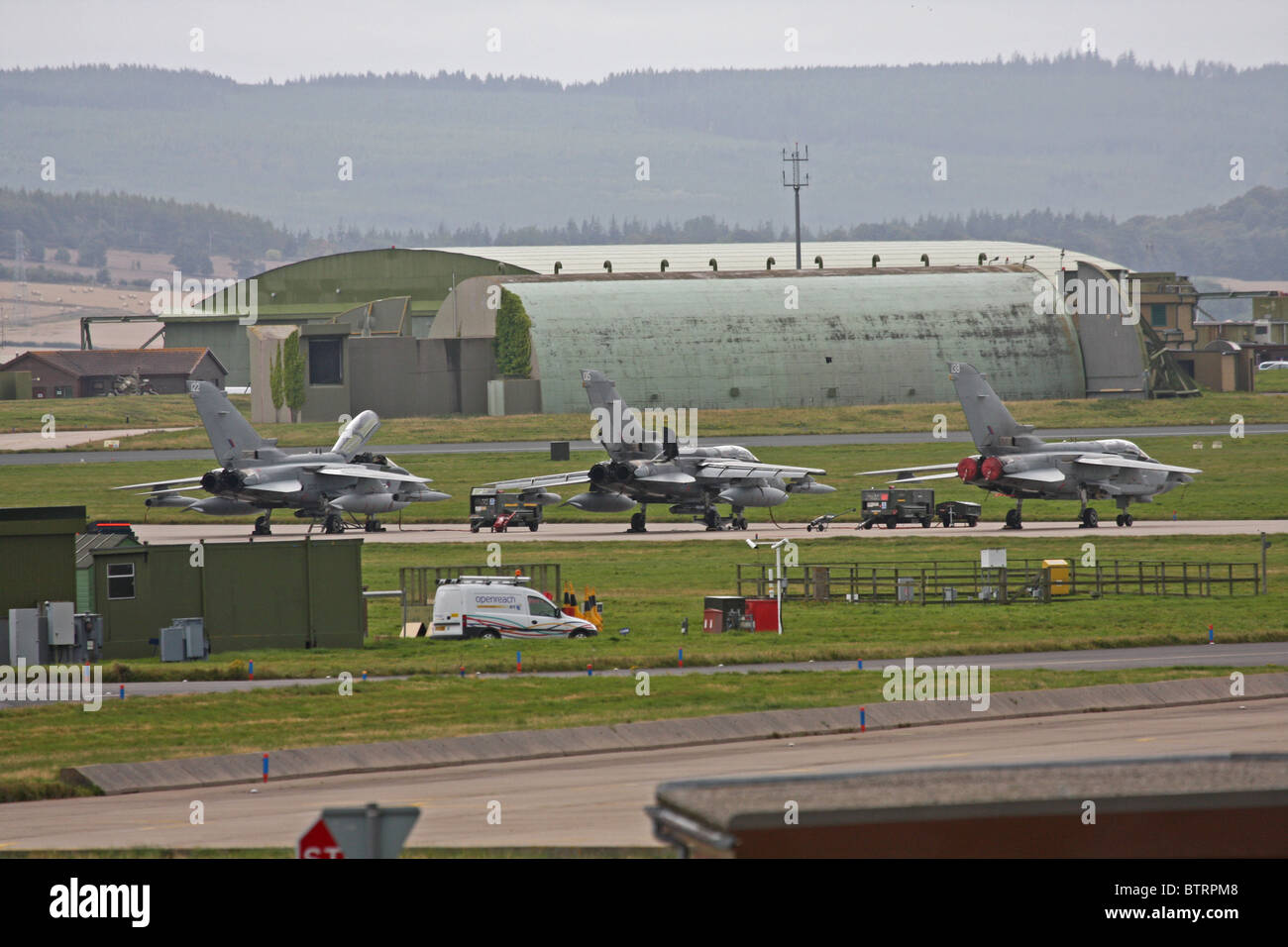 Tornado GR4s await their next sortie at RAF Lossiemouth Stock Photo