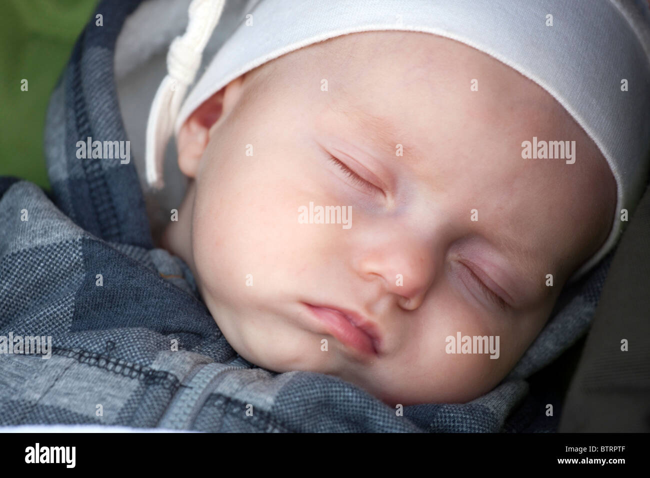 Closeup of the baby boy sleeping. Stock Photo