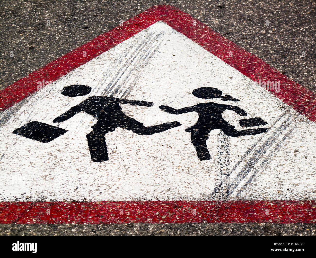 Sign on the road- Children crossing Stock Photo