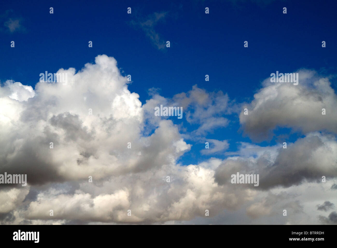 Cumulus clouds in the sky above Boise, Idaho, USA. Stock Photo