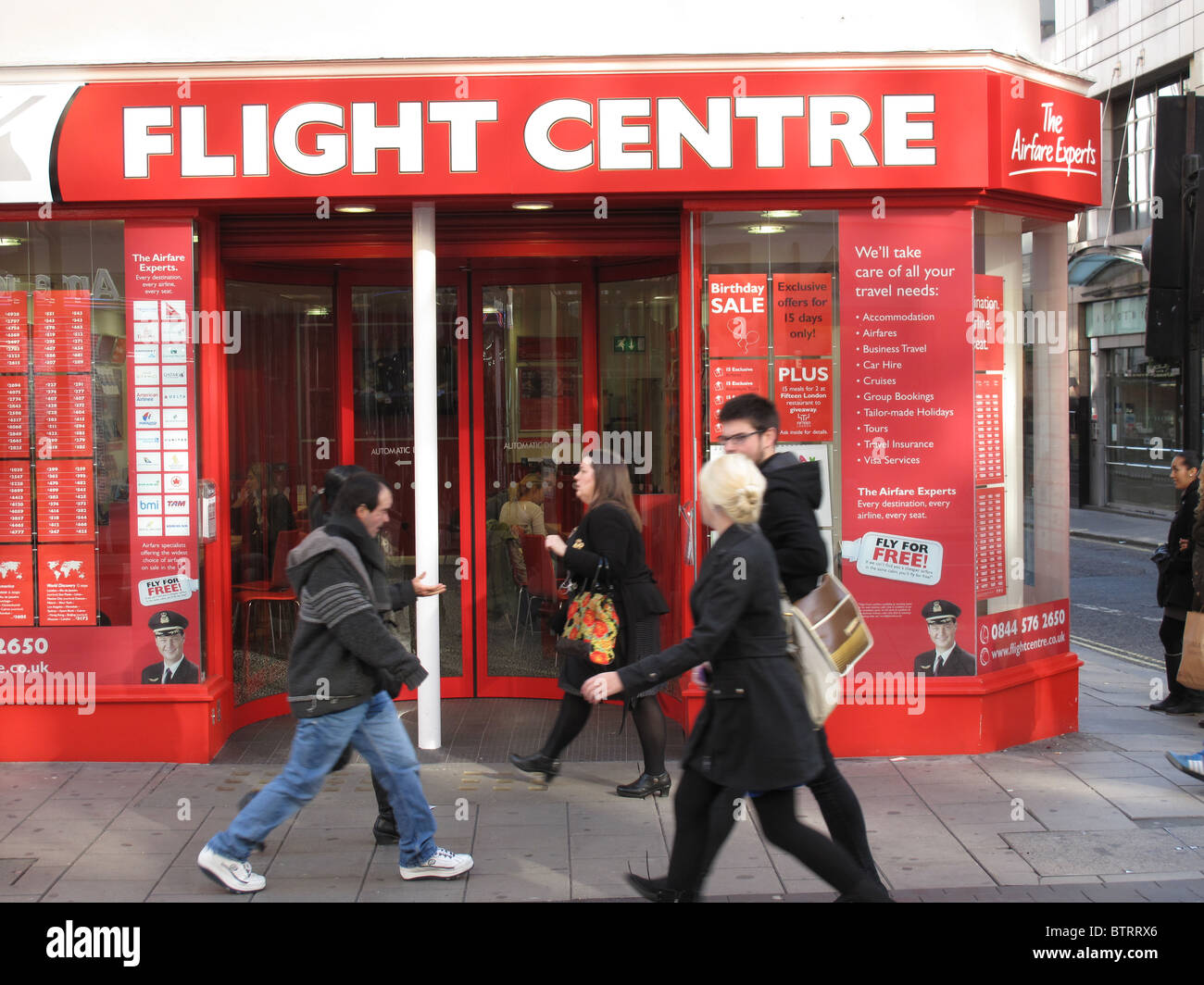 Flight Centre travel shop cheap holidays Stock Photo