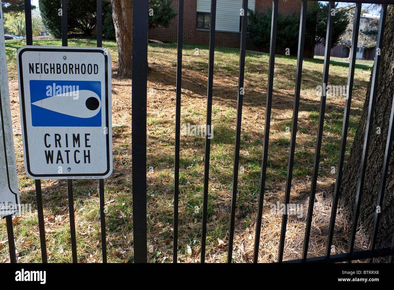 Crime watch sign Stock Photo