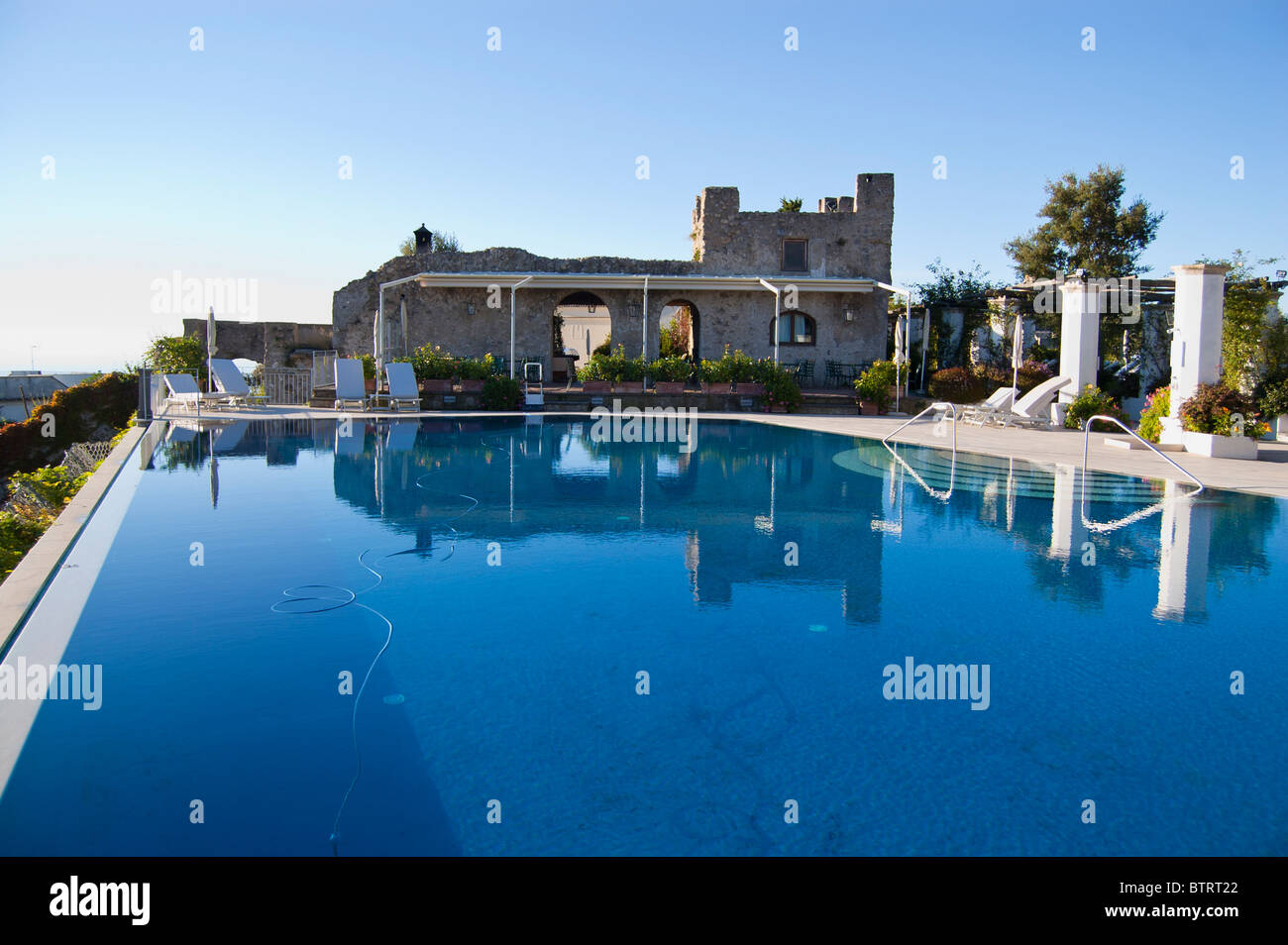 Caruso hotel outdoor swimming pool Ravello Campania Italy Stock