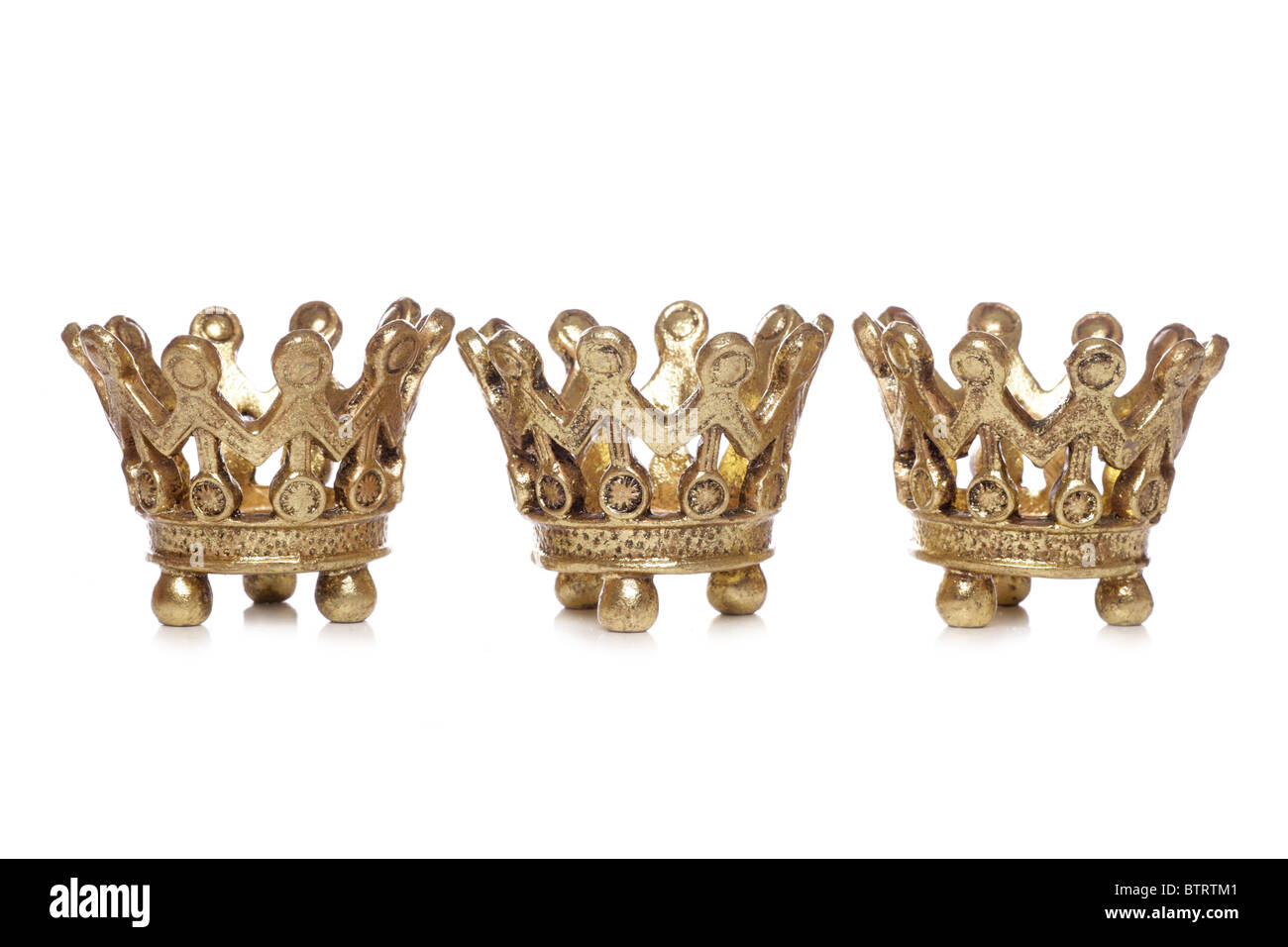 Three king crowns christmas decoration studio cutout Stock Photo Alamy