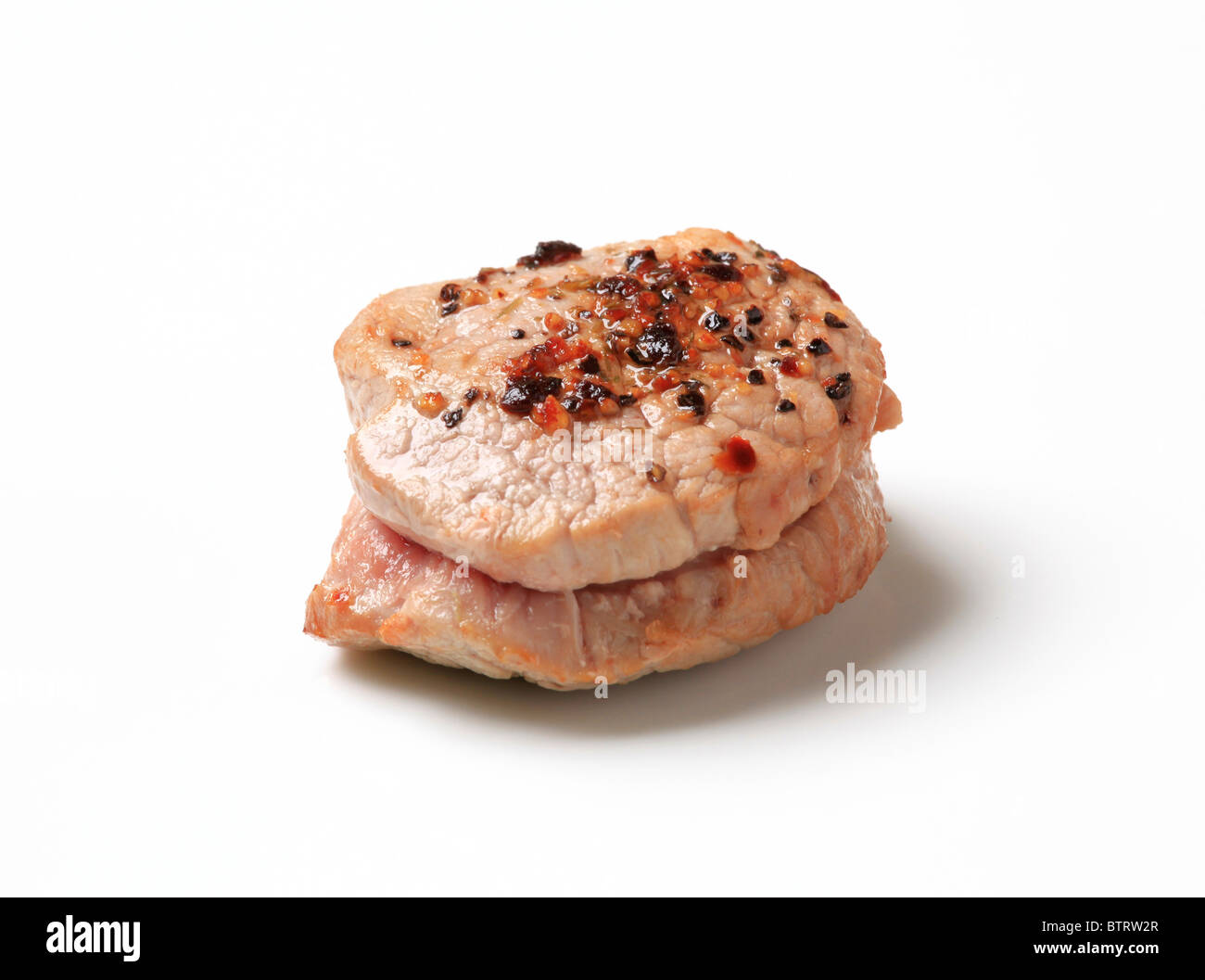 Roast pork filet mignon seasoned on top Stock Photo