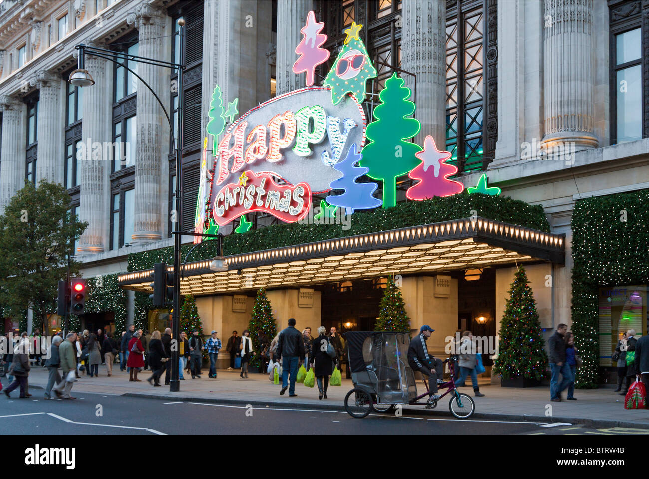 Christmas decorations - Selfridge's Department Store - Oxford Street -  London Stock Photo - Alamy
