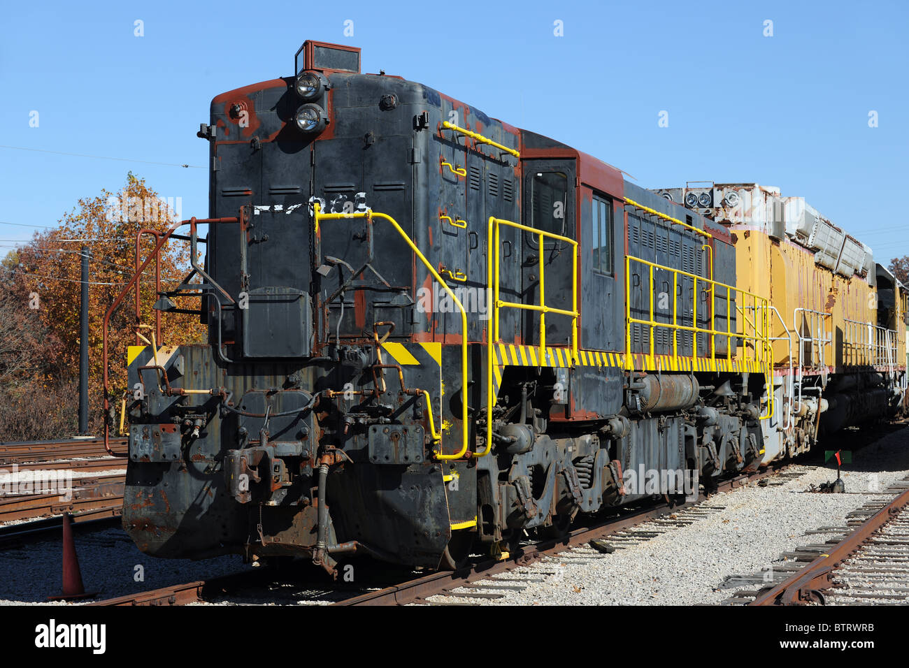 Vintage locomotive engine Stock Photo