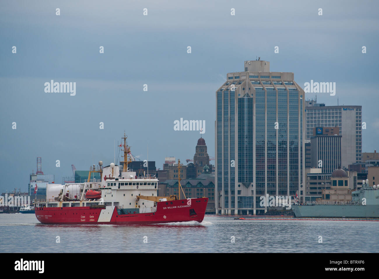 The Canadian Coast Guard ship Sir William Alexander sails up Halifax